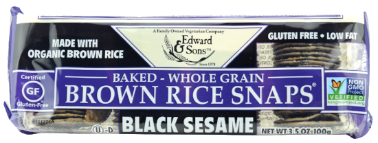 Black Sesame Baked Brown Rice Snaps, 100g