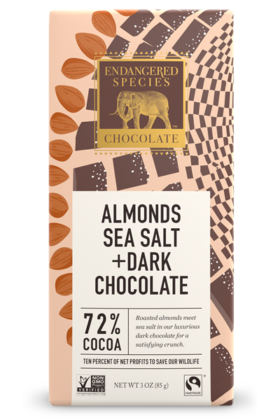 72%, Almond Sea Salt Chocolate Bar