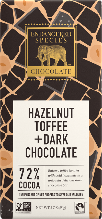 72% Hazelnut Toffee Chocolate Bar