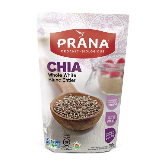 Organic Whole White Chia, 300g