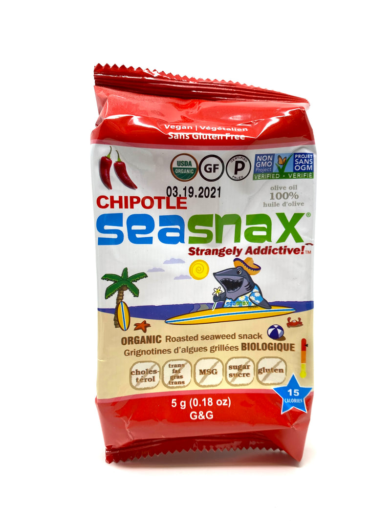 Organic Roasted Seaweed Snack, Chipotle 5g