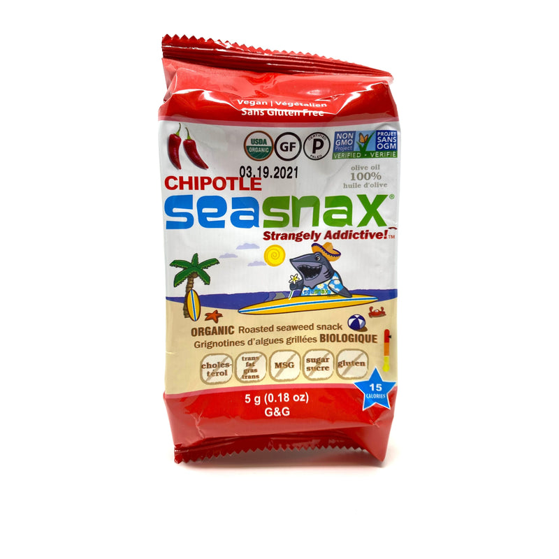 Organic Roasted Seaweed Snack, Chipotle 5g