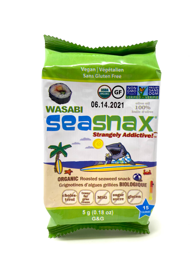 Organic Roasted Seaweed Snack, Wasabi 5g
