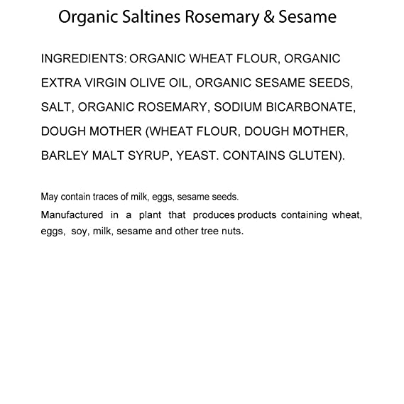 Organic Salted Crackers, Rosemary & Sesame