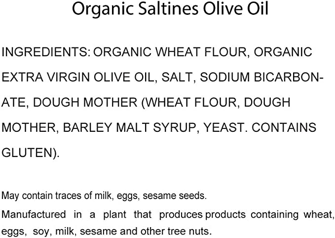 Organic Salted Crackers, Olive Oil & Sea Salt