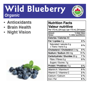 Organic Wild Blueberry Juice, 1L