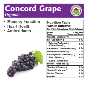 Organic Concord Grape Juice, 1L