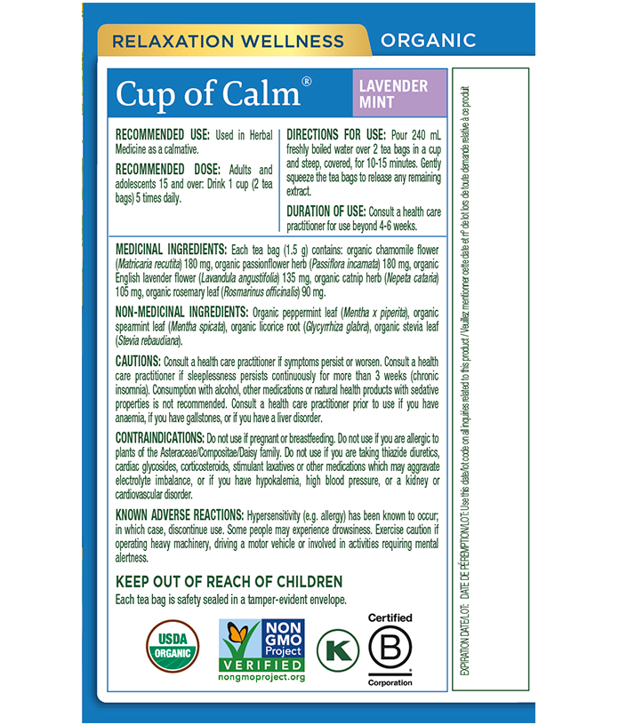 Organic Cup of Calm Tea