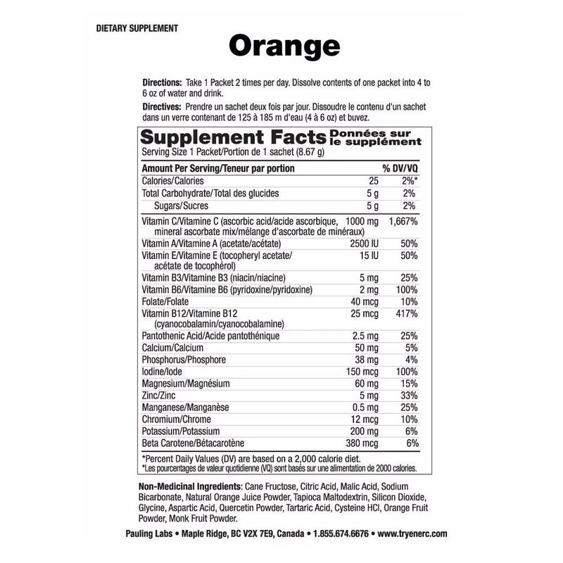Vitamin C Drink Mix, Orange 30 pack