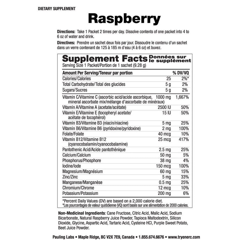 Vitamin C Drink Mix, Raspberry 30 pack