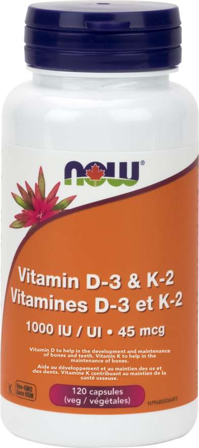 Vitamin D3 & K2, 120 Capsules