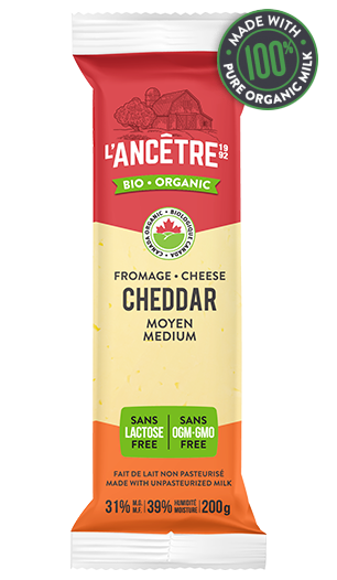 Organic Medium Cheddar Cheese, 200g