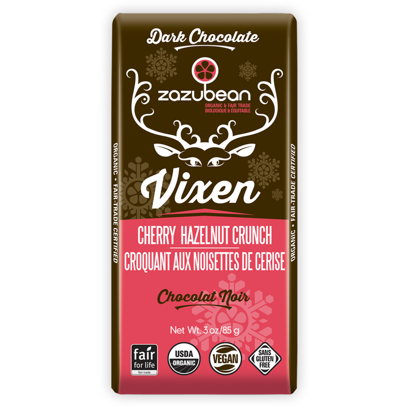 Vixen, Cherry Hazelnut Crunch Chocolate Bar, 85g