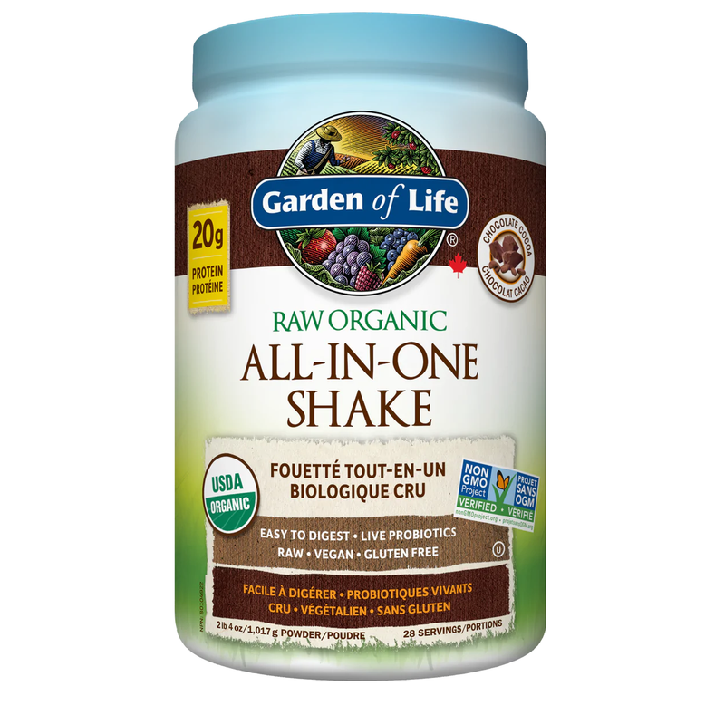 RAW Organic All-In-One Shake, Chocolate 1017g