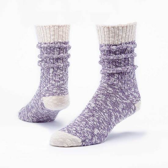 Organic Cotton Ragg Socks, Purple Large