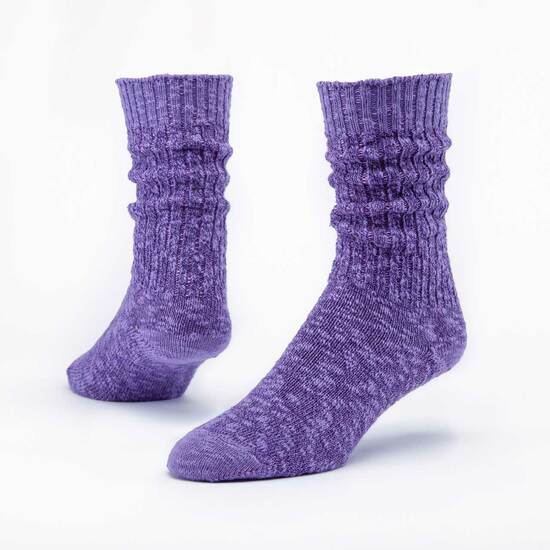 Organic Cotton Ragg Socks, Purple Large
