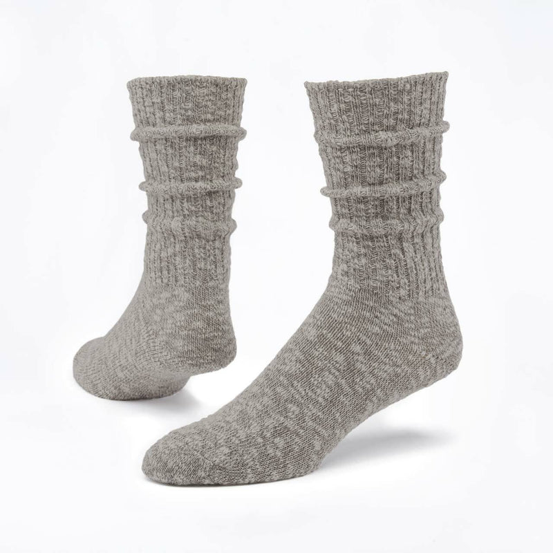 Organic Cotton Ragg Socks, Taupe Medium