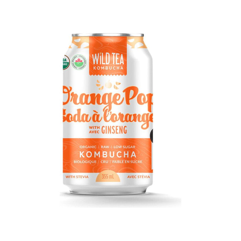 Orange Pop with Ginseng Kombucha, 355mL
