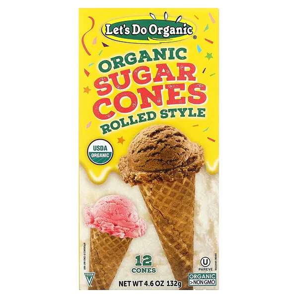 Organic Sugar Cones Rolled Style, 12 Cones